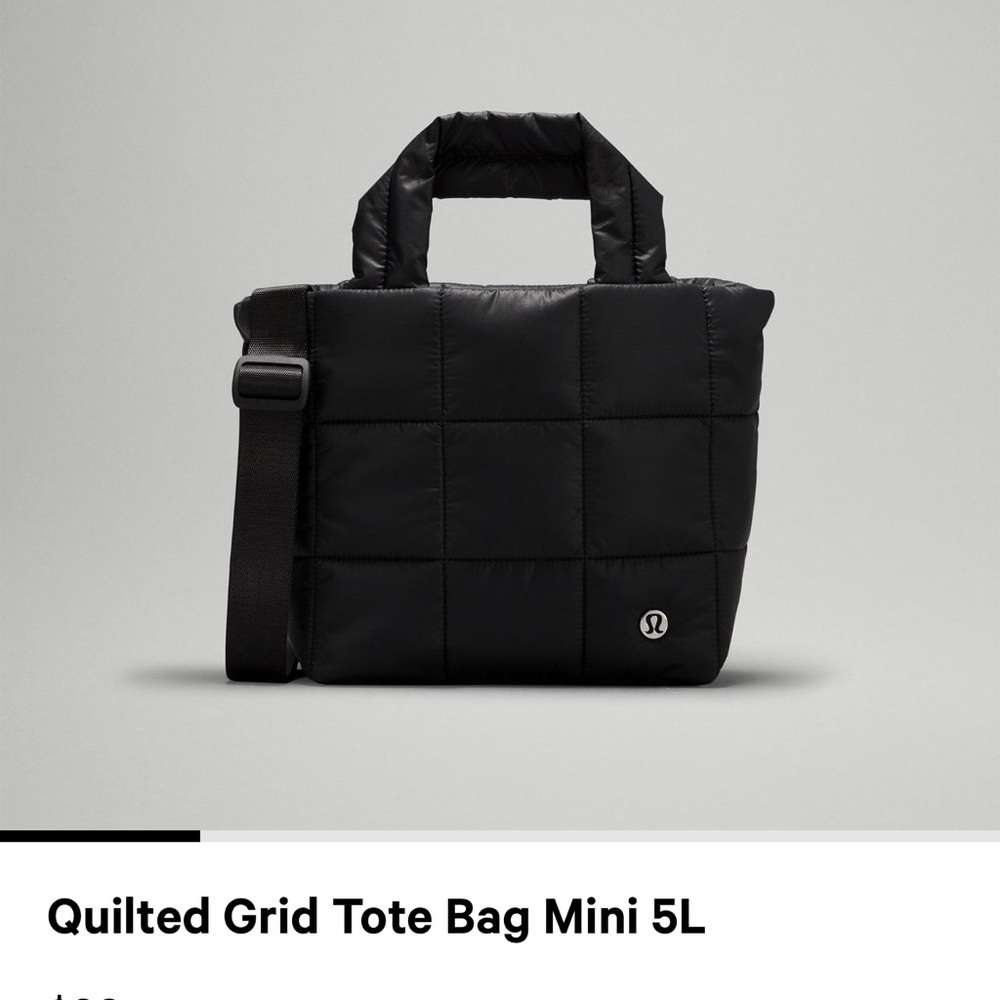NWOT lululemon quilted grid tote bag